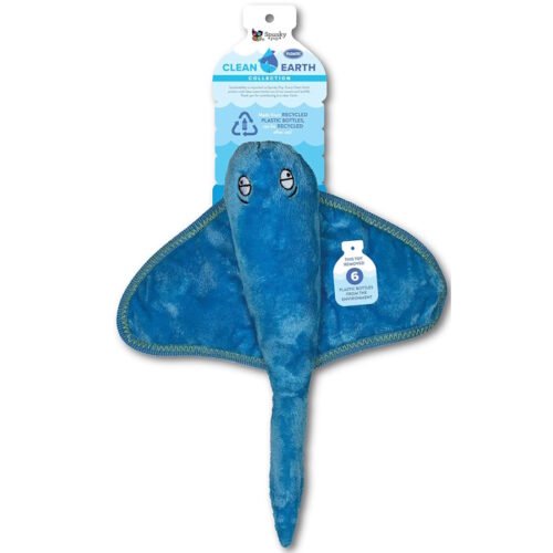 Spunky Pup Clean Earth Dog Toy_Stingray Small
