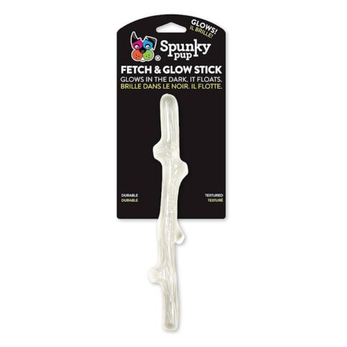 Spunky Pup Glow in the Dark Dog Stick Toy