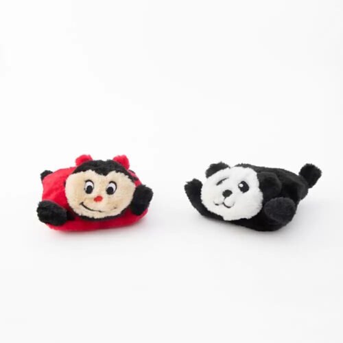 Zippy Paws Squeakie Pads 2 Pack Ladybug and Panda